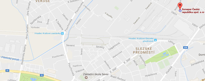 Google Map of slezske predmesti hradec kralove, czech republic
